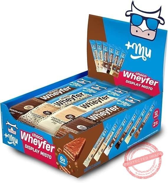 Chocowheyfer-Mais-Mu-Wafer-Proteico-Caixa-Mista-6g-de-Proteina-Zero-Acucar-Display-com-12-Unidades.jpg Chocowheyfer, Mais Mu, Wafer Proteico, Caixa Mista, 6g de Proteína, Zero Açúcar, Display com 12 Unidades - Imagem 1