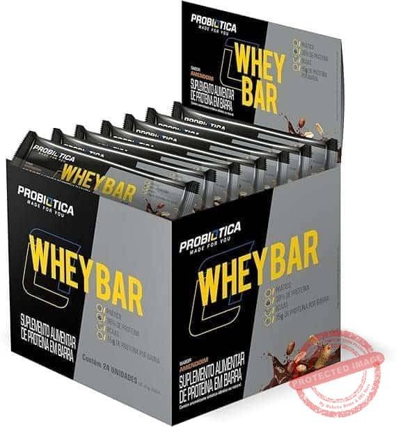 Probiotica-Whey-Bar-High-Protein-24-Unidades-40G-Amendoin.jpg Probiótica Whey Bar High Protein - 24 Unidades 40G Amendoin - Imagem 1